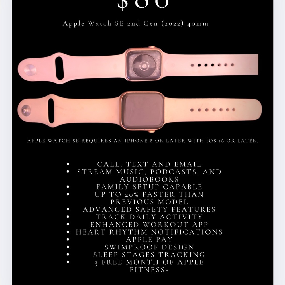 Apple Watch SE 2nd Gen 40mm - Rose Gold